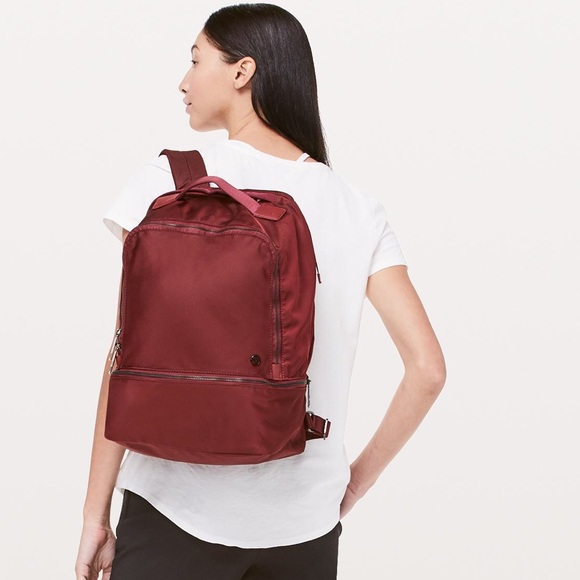 red lululemon backpack